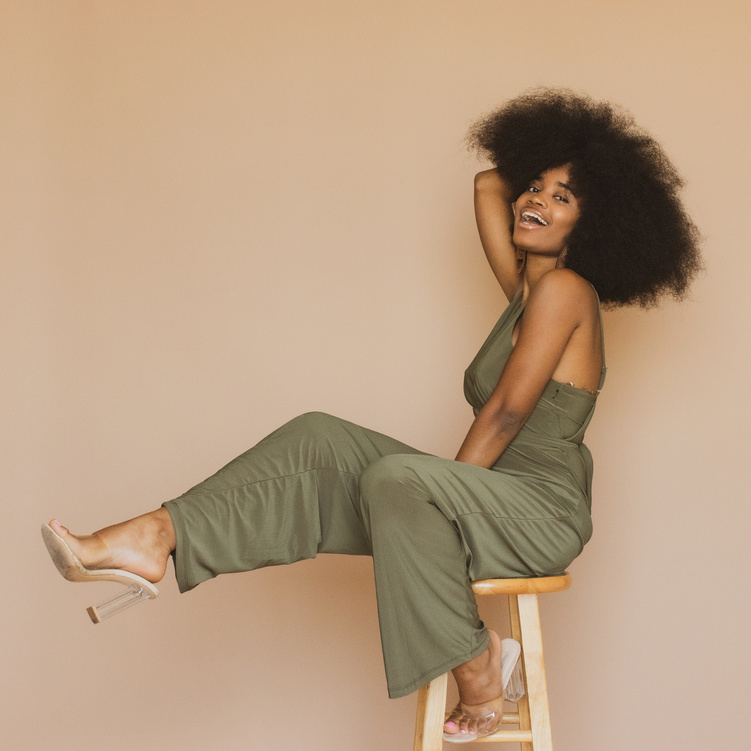 Stylish Woman with Natural Afro Hair